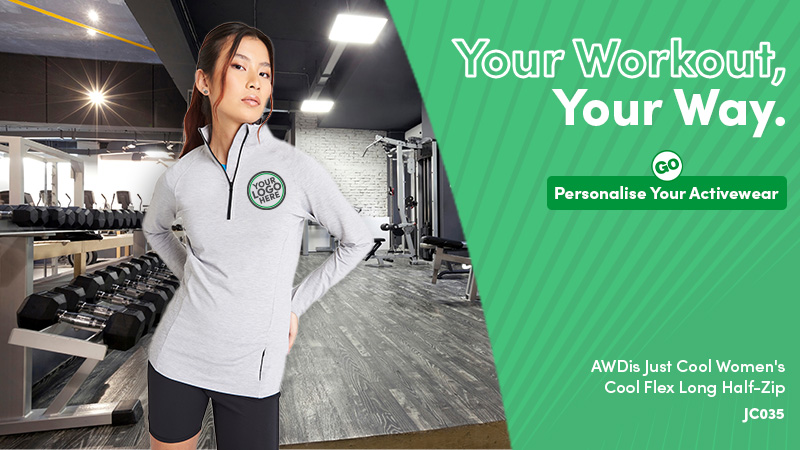 woman in the gym with custom gym clothes